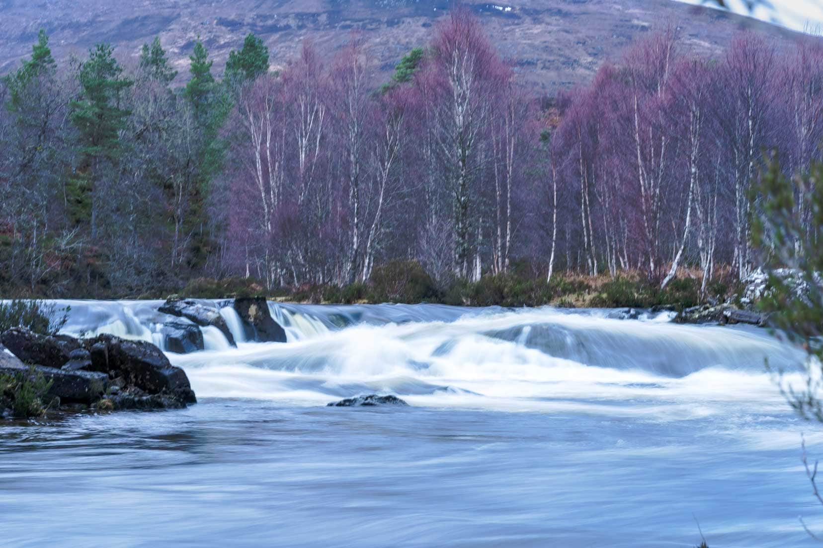 Attractive river scenery in glen affric