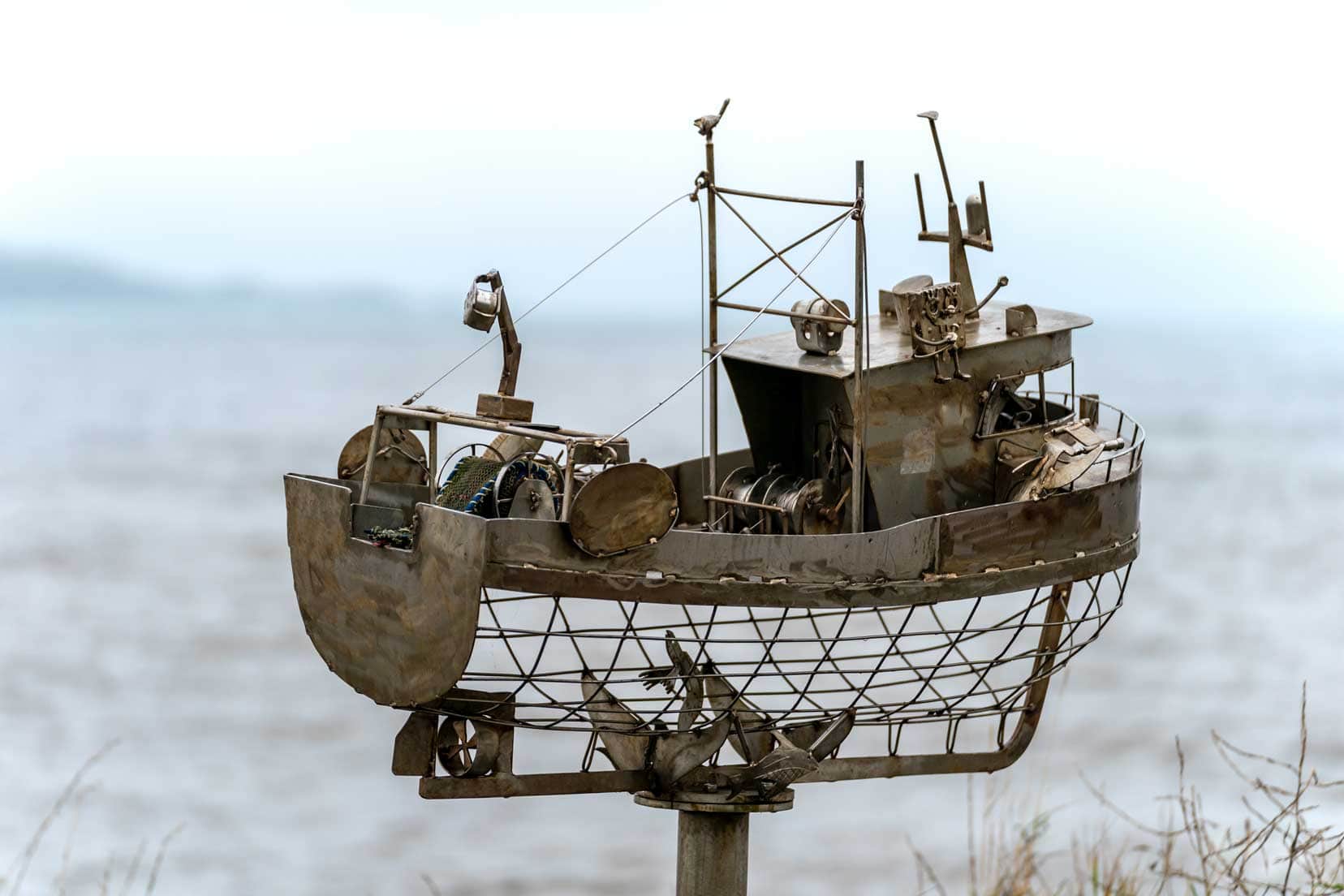 Stonehaven's-sculptures of a ship