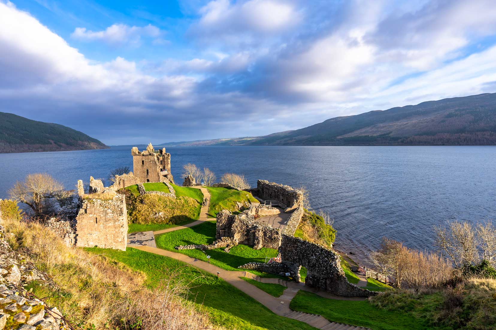 castle on the shores of a loch