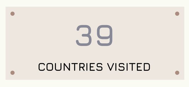 39 countries visited