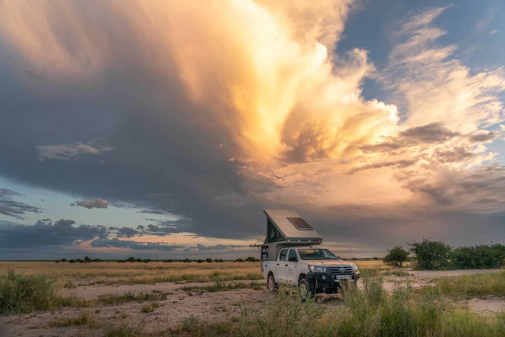 CAmper parked at Piper Pan campsite beside the pan