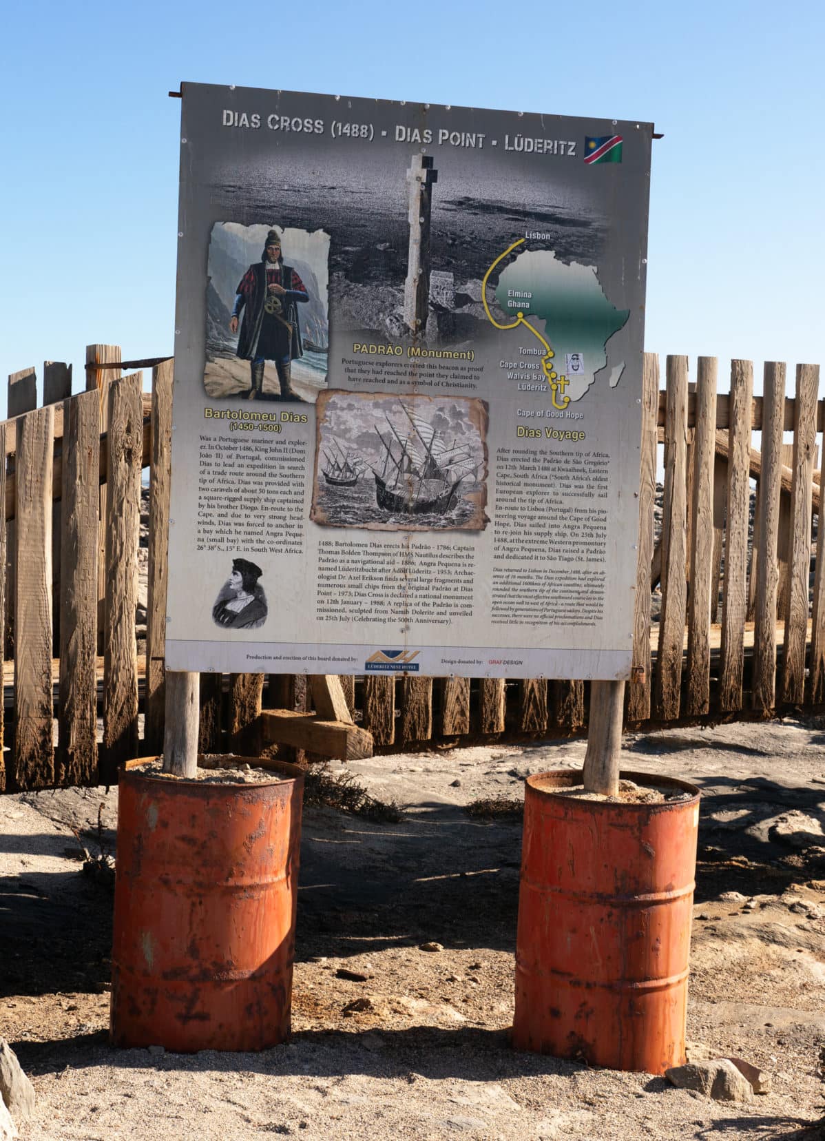 Information board about Dias-Point-on-Luderitz-Peninsula