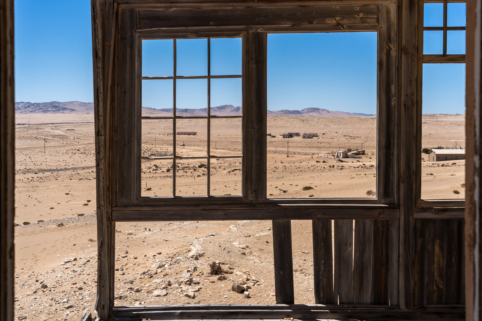 View from the managers'house across the sand