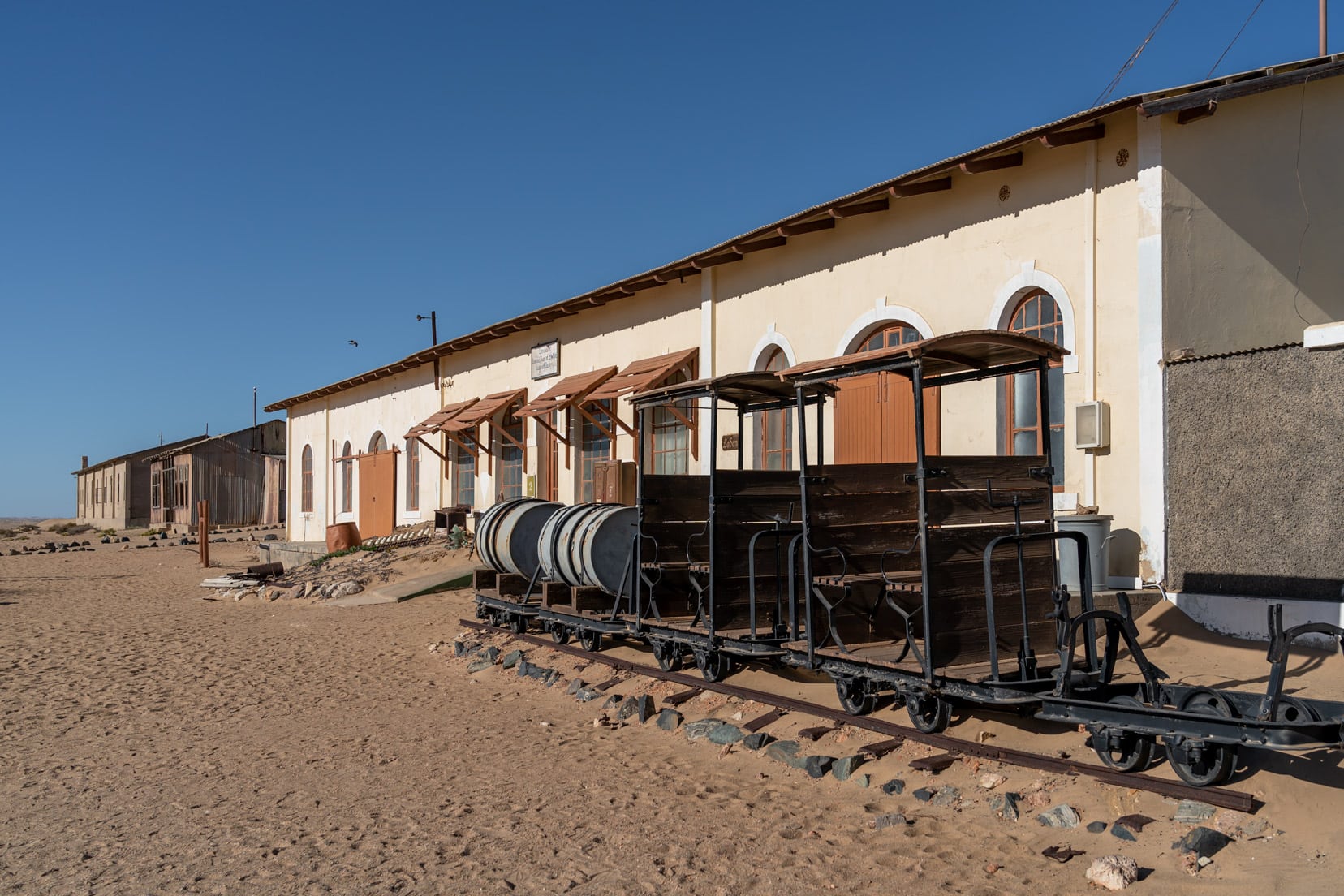 Kolmanskop Ghost Town train for moving ice to various parts of the town
