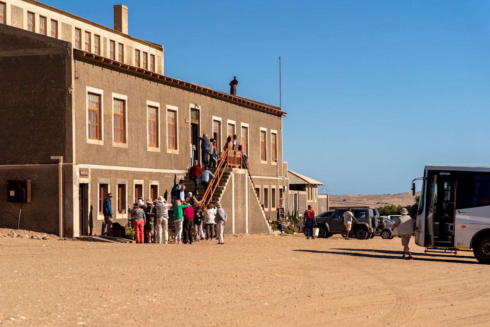 Kolmanskop cafe and old buildings