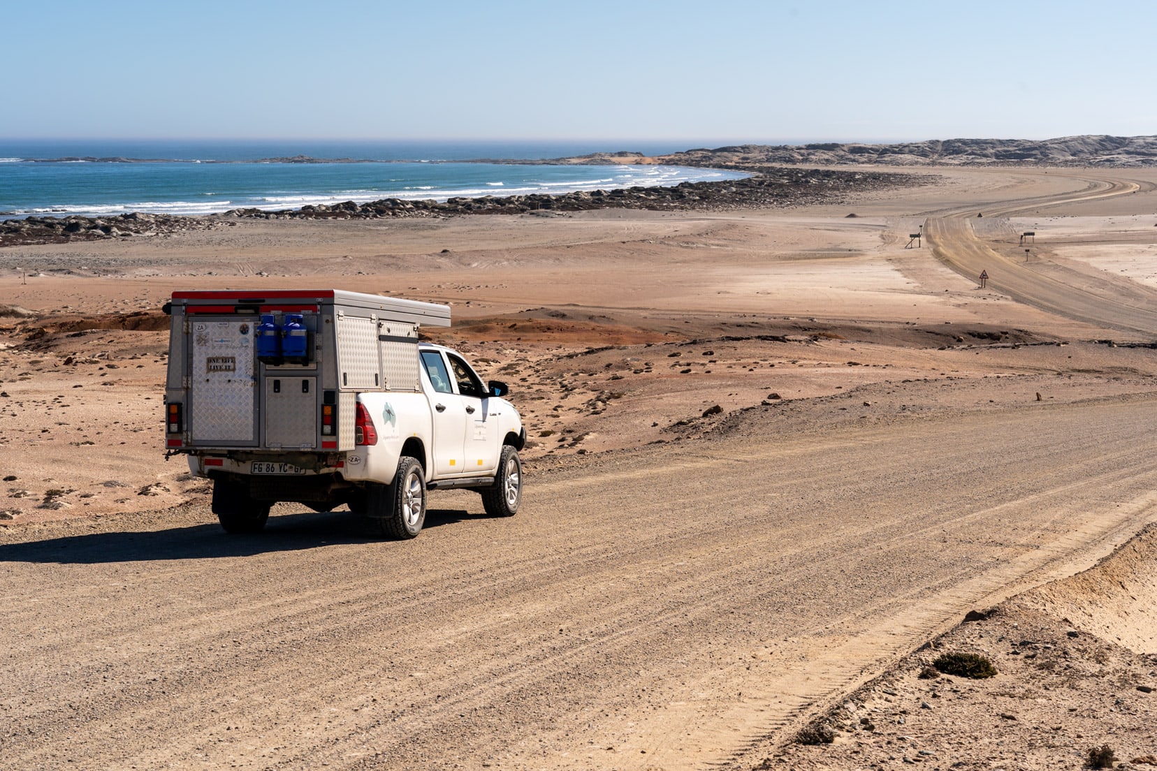 Car driving on Luderitz Peninsula