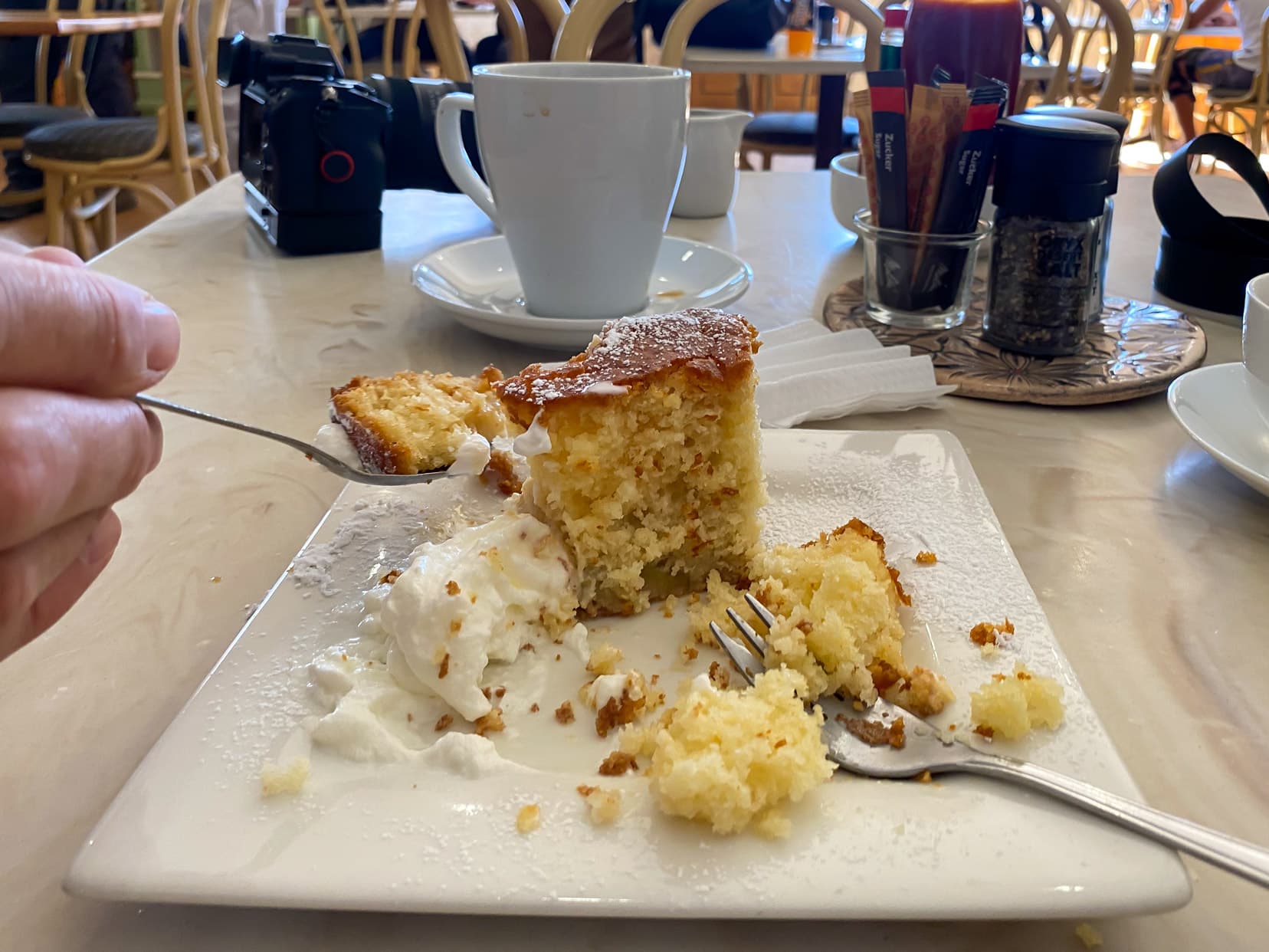 apple cake at Kolmanskop cafe 