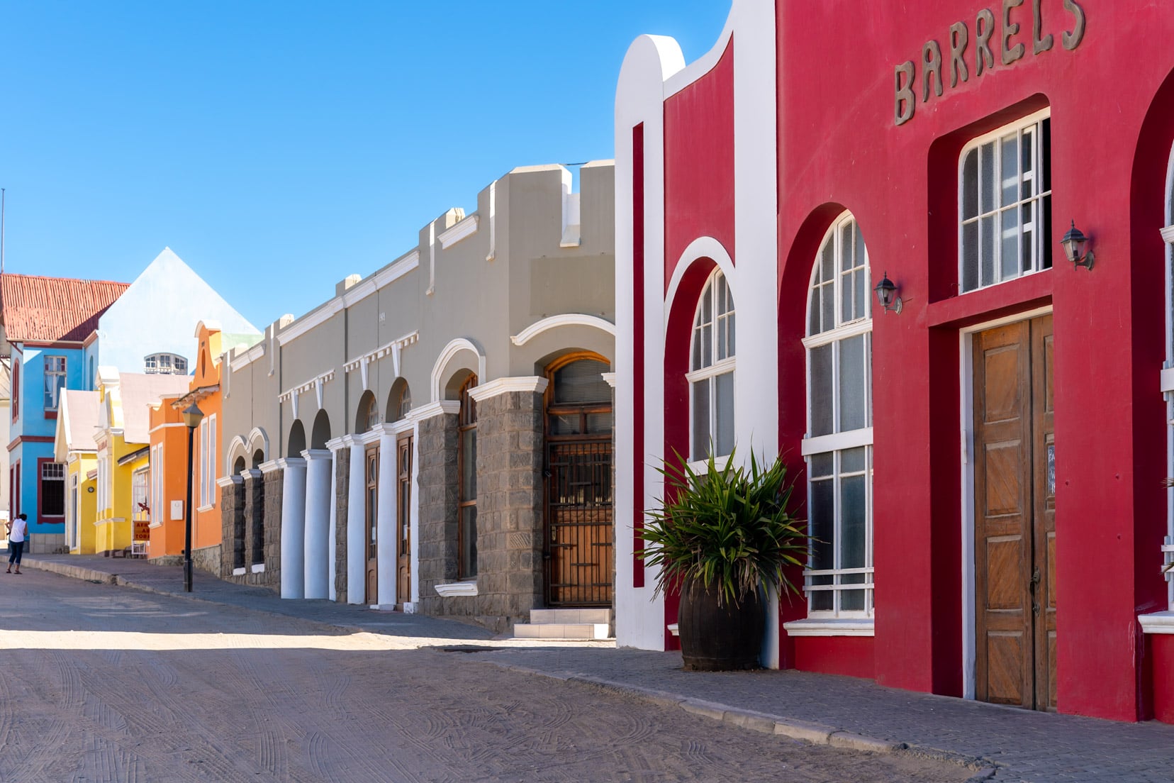 Colourful Berg street in Luderitz