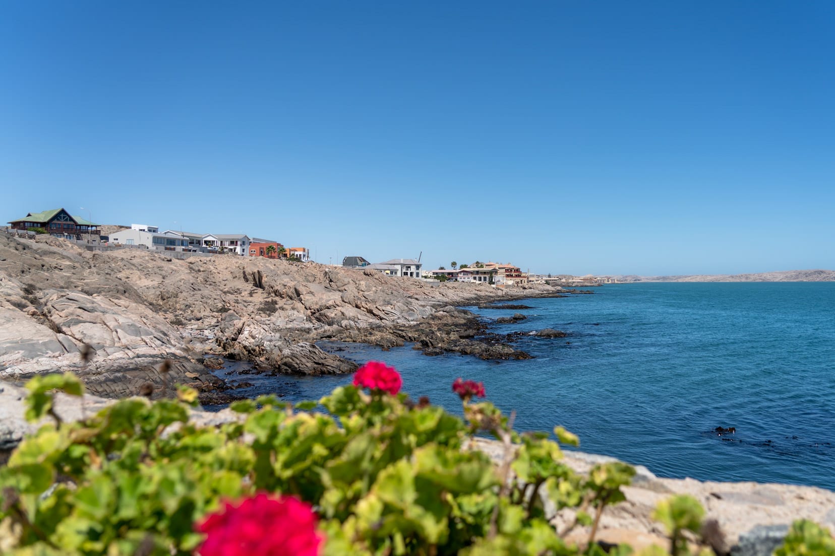 View of Luderitz town s seen from Shark Island