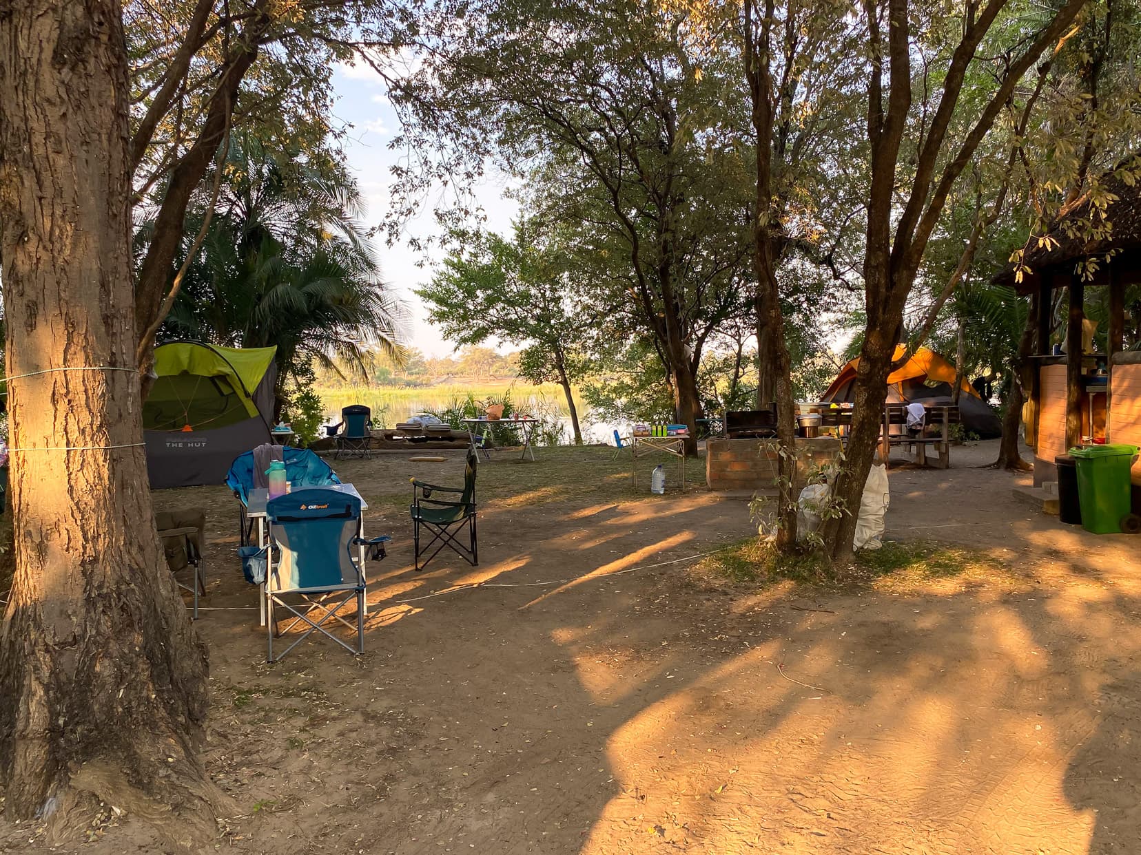 Campsite one with river view at Ndhovu Safari Lodge