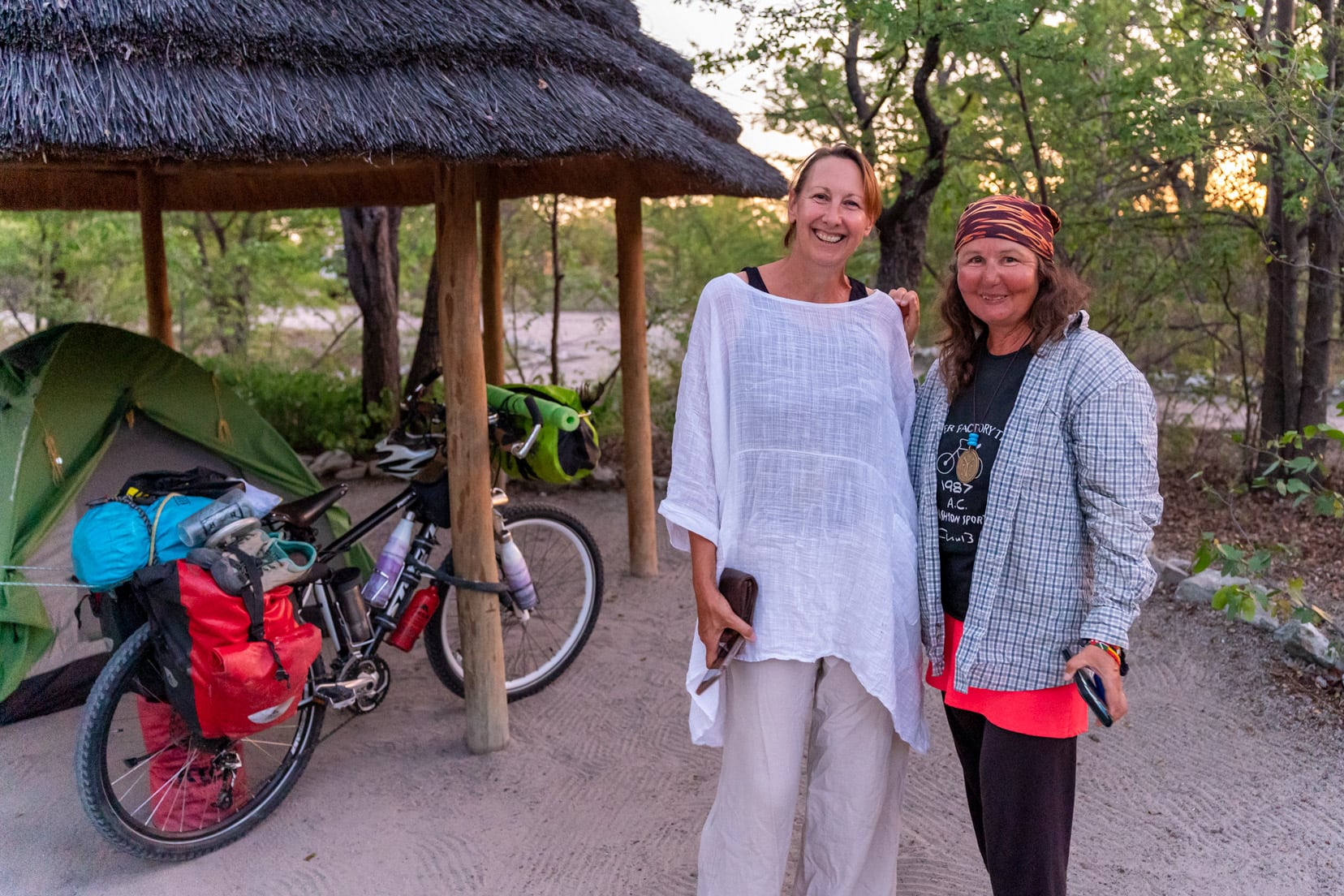 Shelley and woman stood by bike