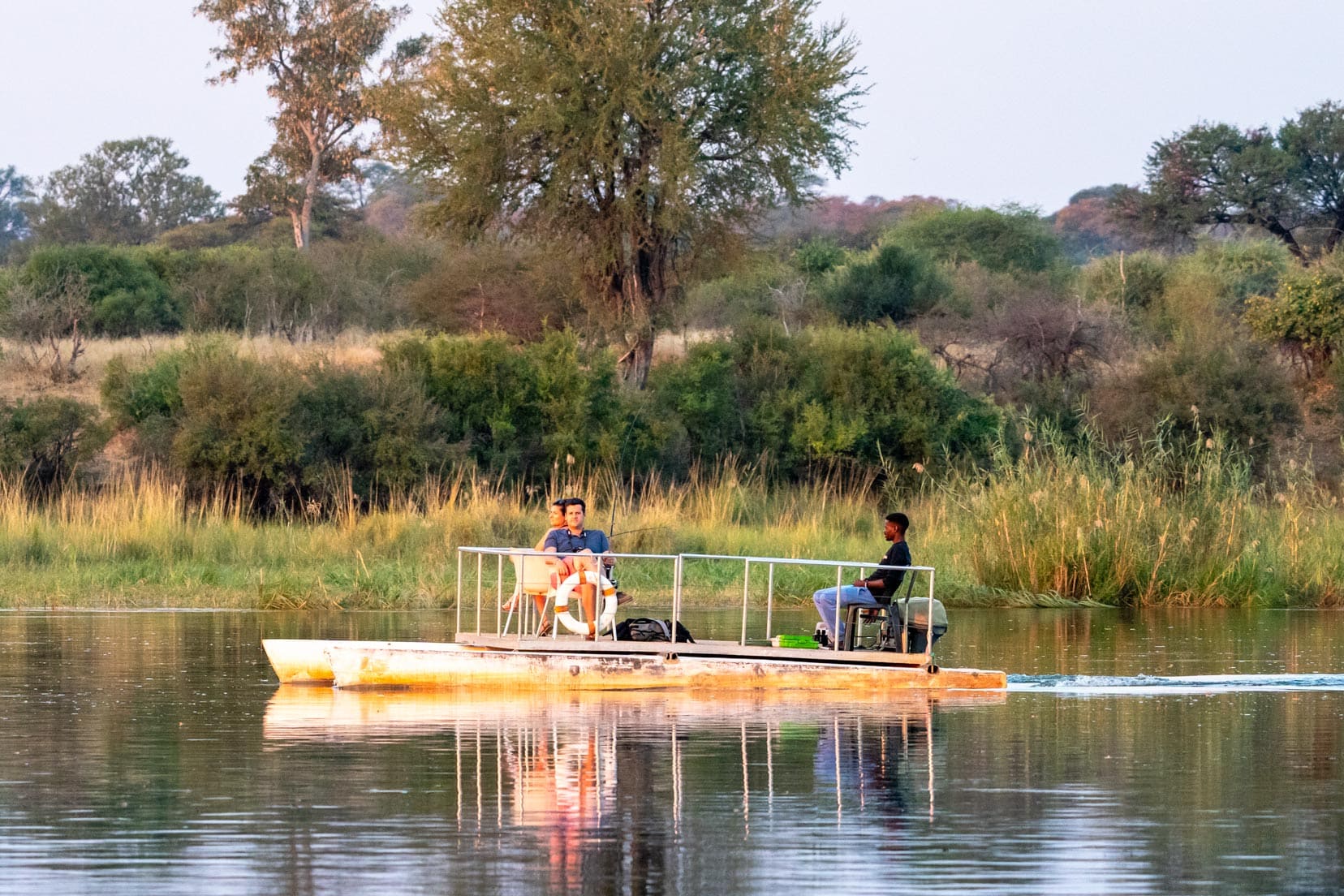 Fishing-on-Chobe-River,-Botswana
