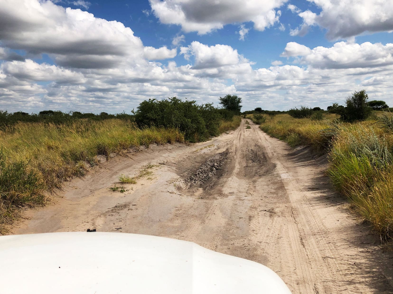 Botswana-Self-Drive-itinerary sandy-track in the Central-Kalahari