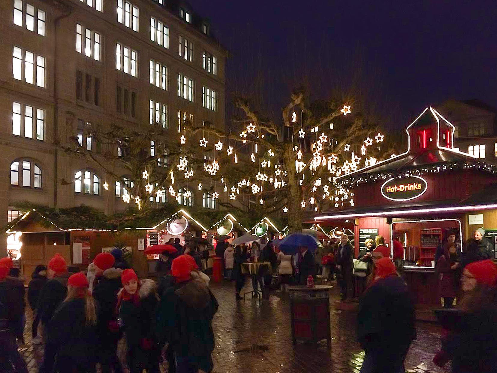 Zurich Christmas markets with Christmas stalls and christmas decorations