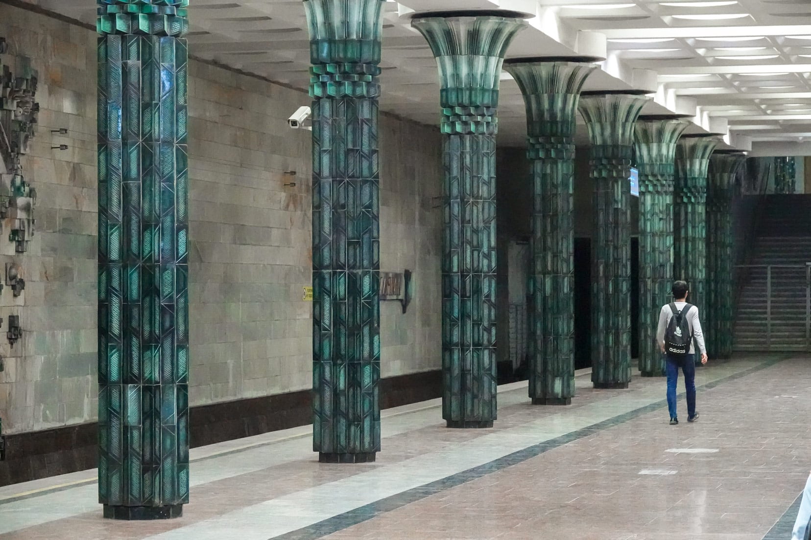 Gafur Gulom metro station columns, Tashkent