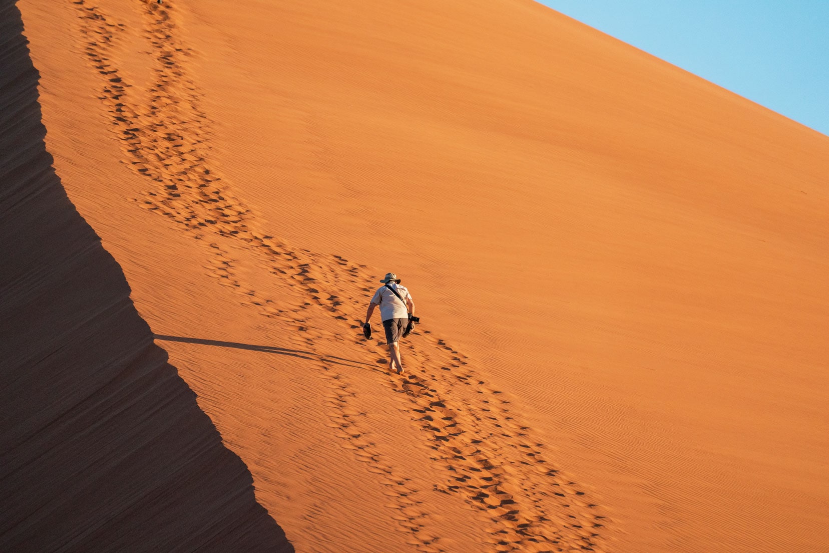 Lars climbing Dune 45