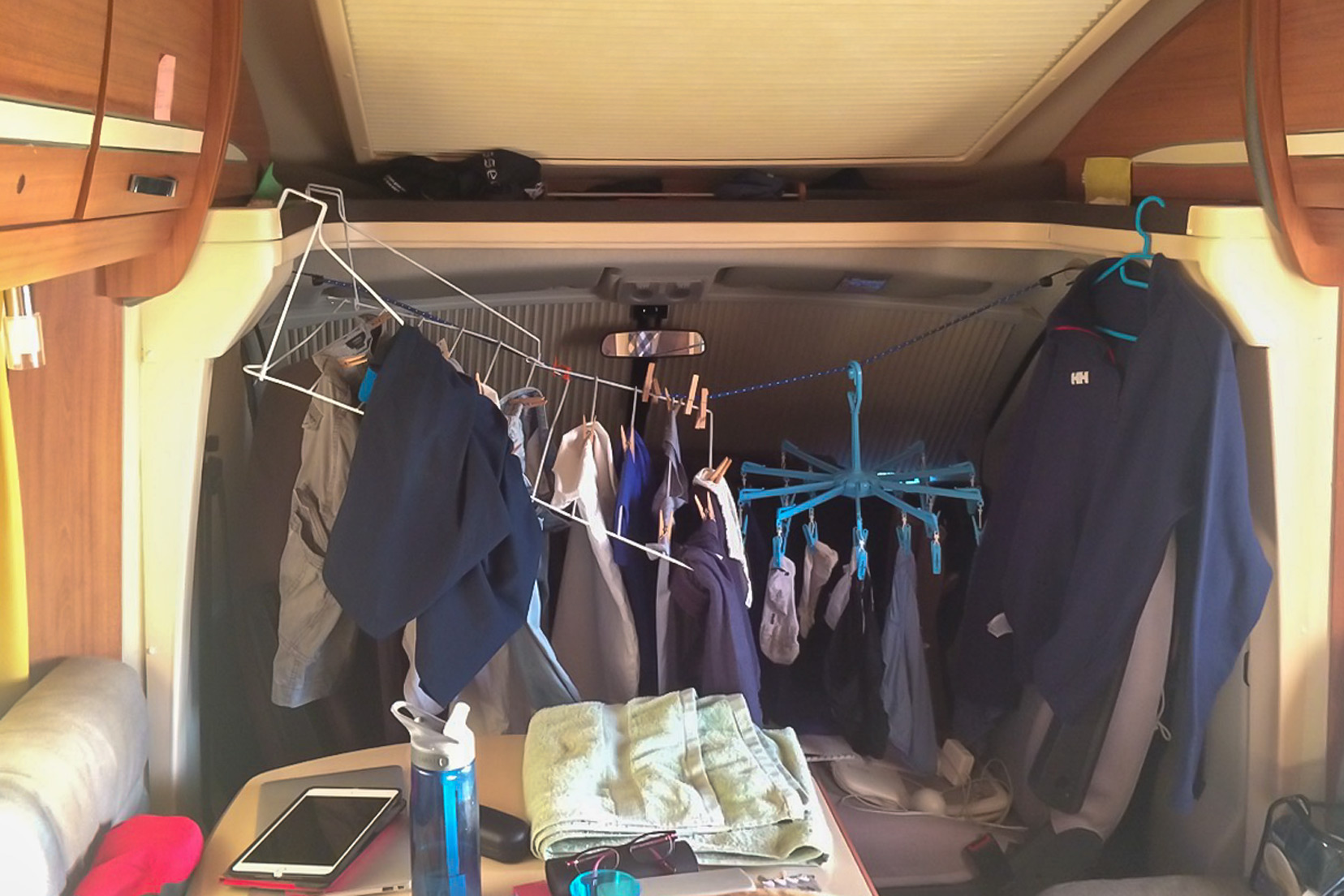 drying-our-clothes-inside-the-campervan
