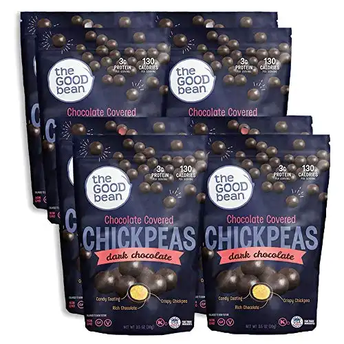 The Good Bean Dark Chocolate Covered Chickpeas, 3.5 Ounce (Pack of 8)
