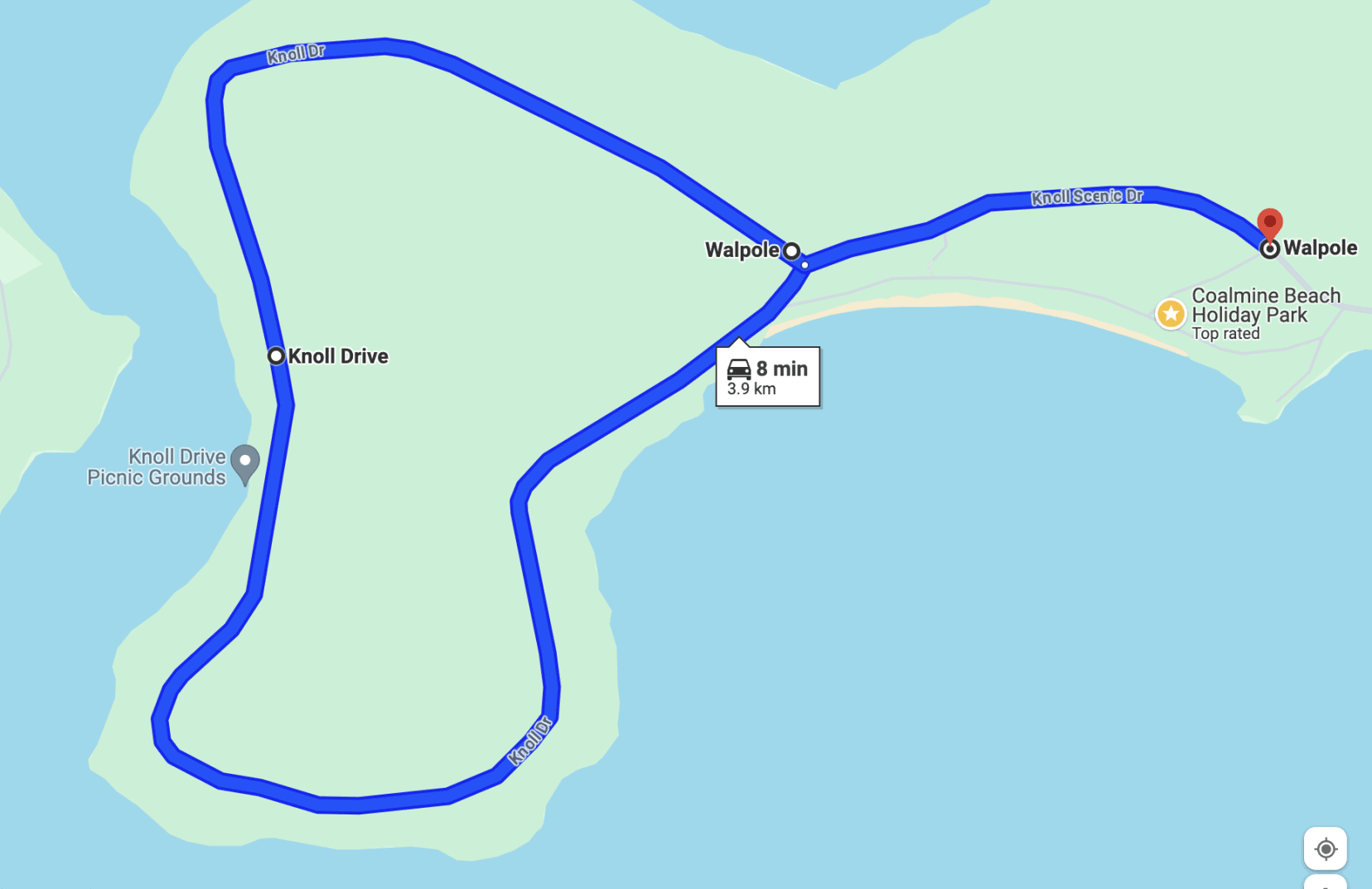 Knoll Scenic Drive circular route 