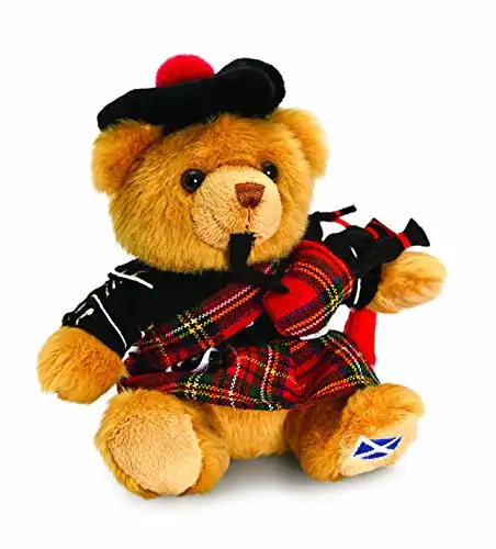 Keel Toys SL4152 15cm Scottish Piper Bear, Multi-Colour