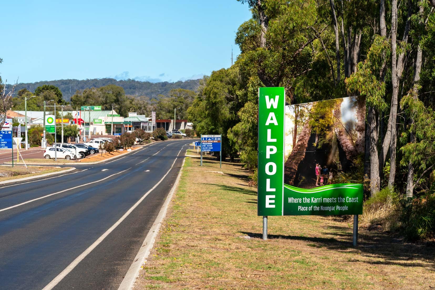 Walpole town with a large sign with Walpole in large letters 