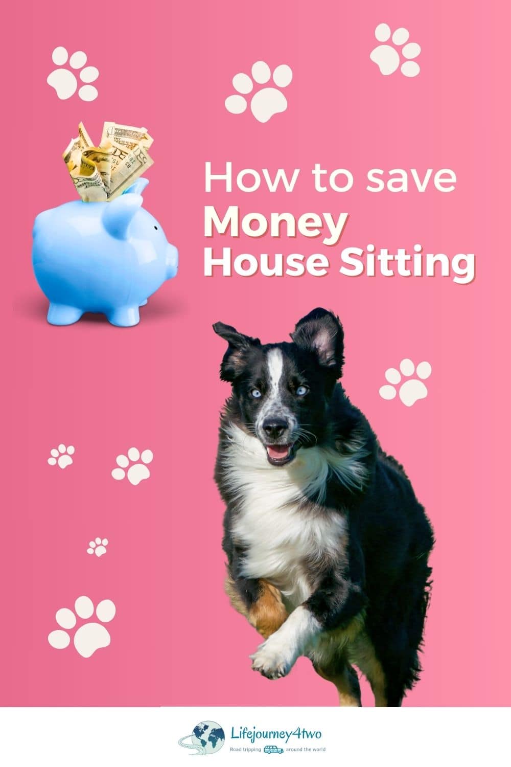How to save money house sitting Pinterest pin