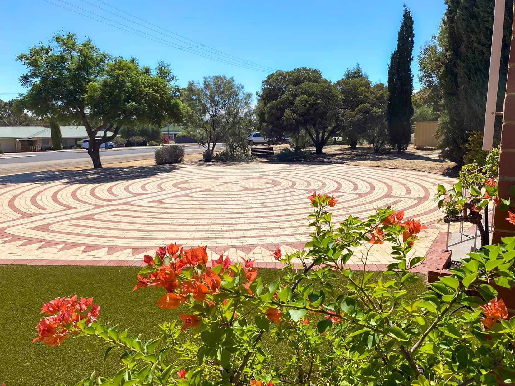 Quairading labyrinth -a geometric pattern on pavers