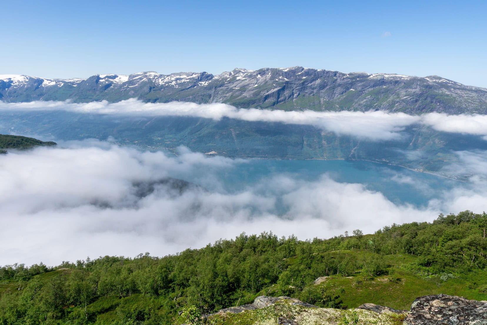 clouds clearing above Sorfjorden