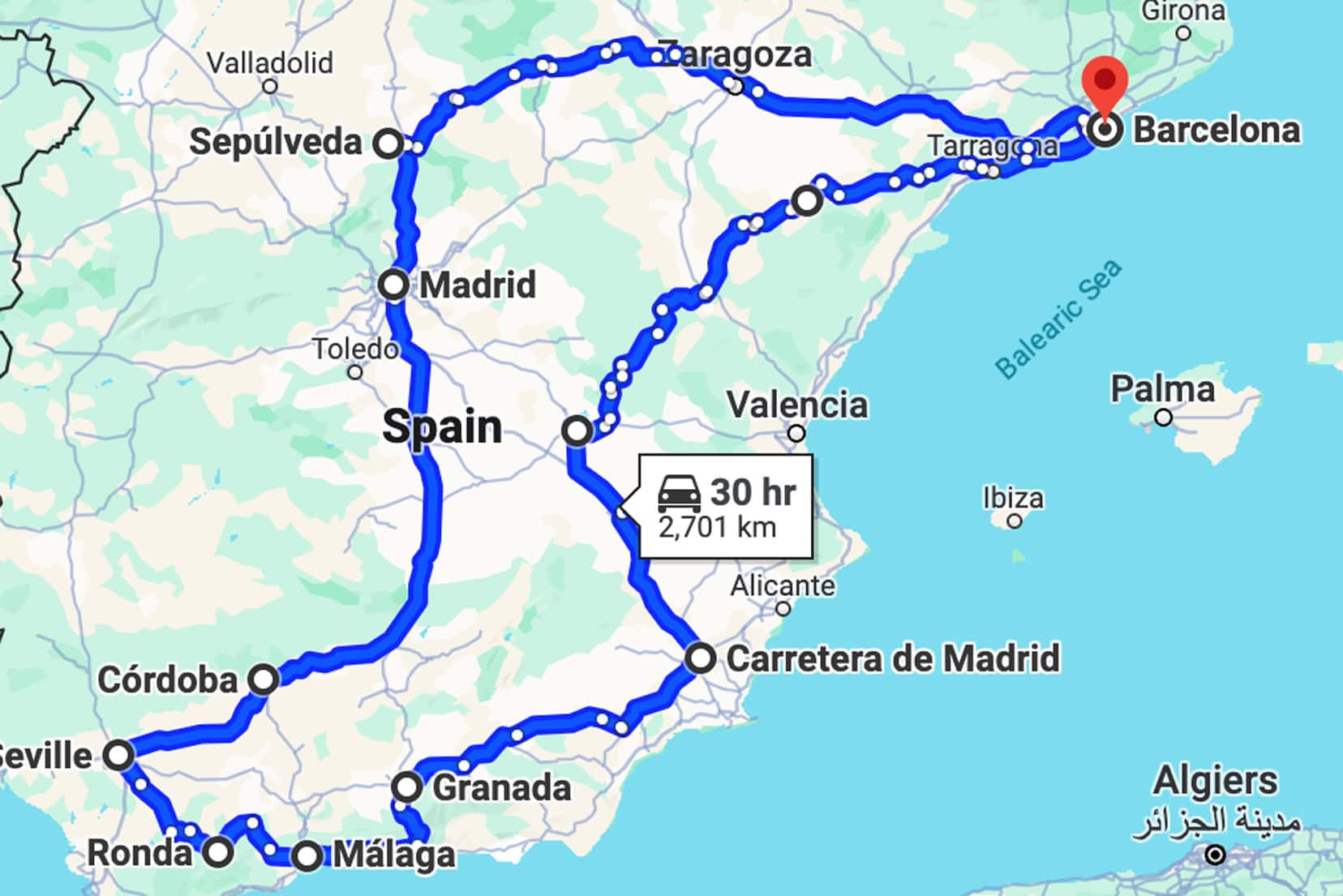 Northern and Southern Spain Circuit Road Trip