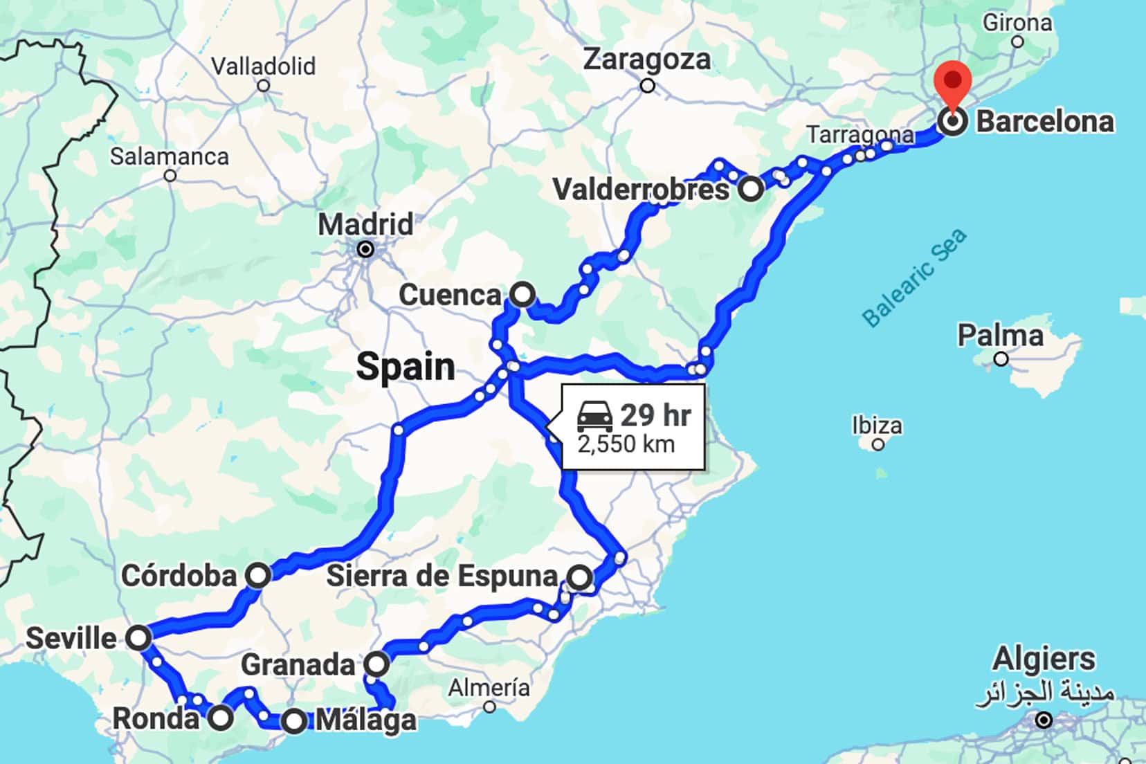 Eastern and Southern Spain Road Trip