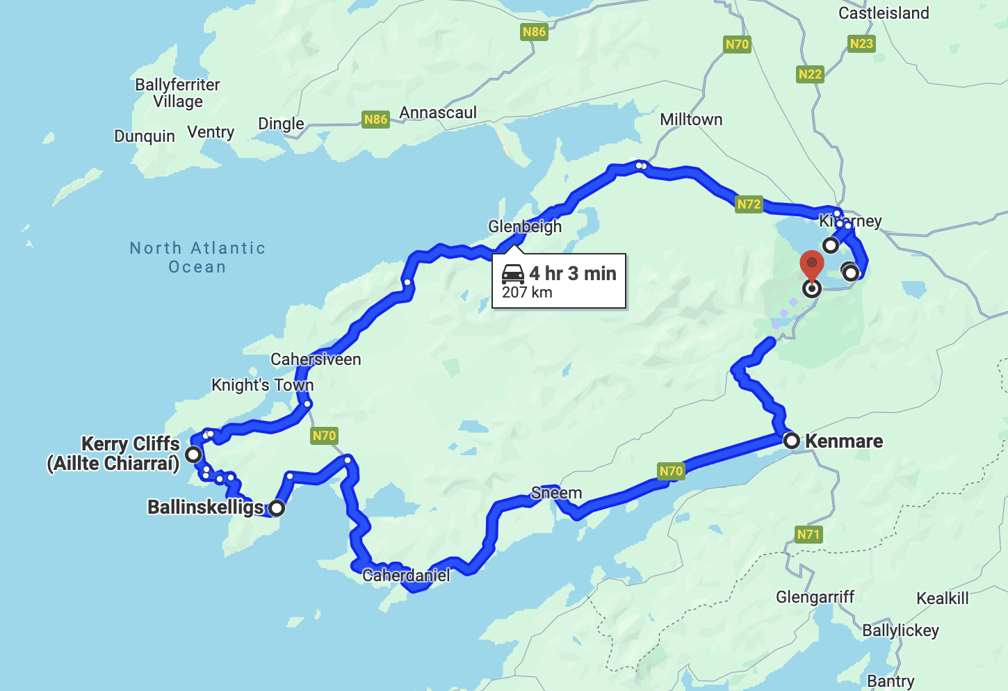 Ring of Kerry Route Map