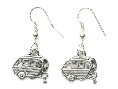 Camper Camping Silver - Handmade Fashion Jewelry - Silver Plated