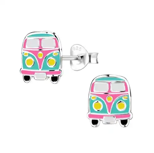 Sterling Silver Mini Bus Camper Van Earrings