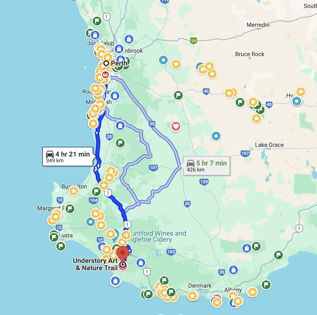 Northcliffe UnderstoryNature Art Trail location