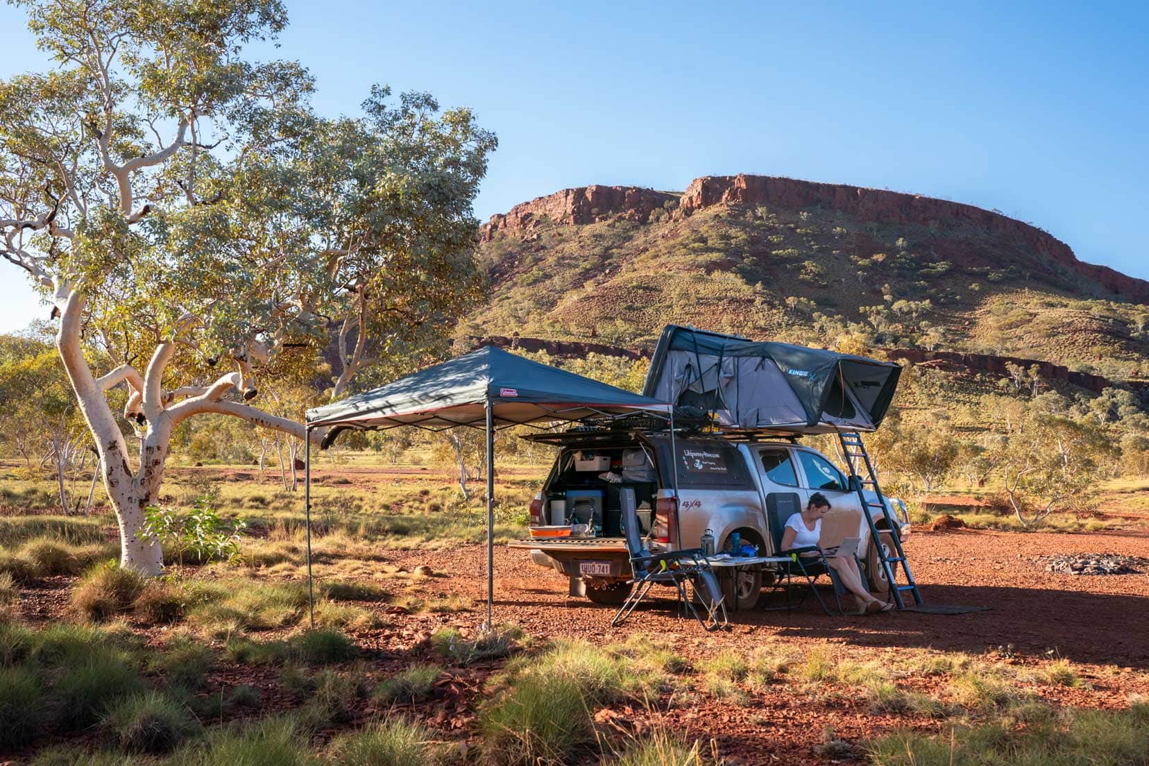 Our camp set up at the free camp near Hammersley Gorge - Buddhas campsite