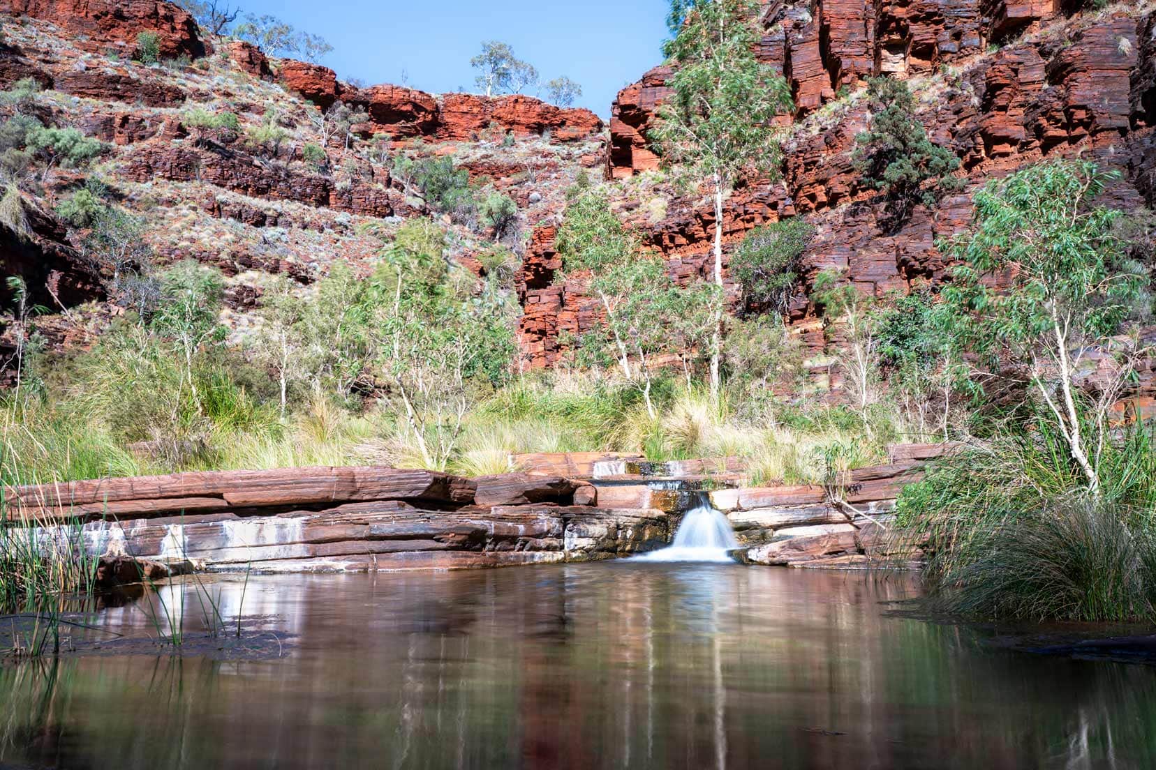 Dales Gorge small waterfalls in one of the many pools