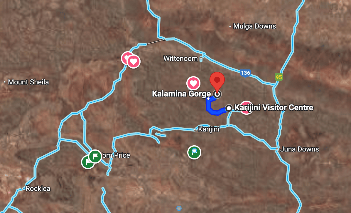 Kalamina Gorge Map