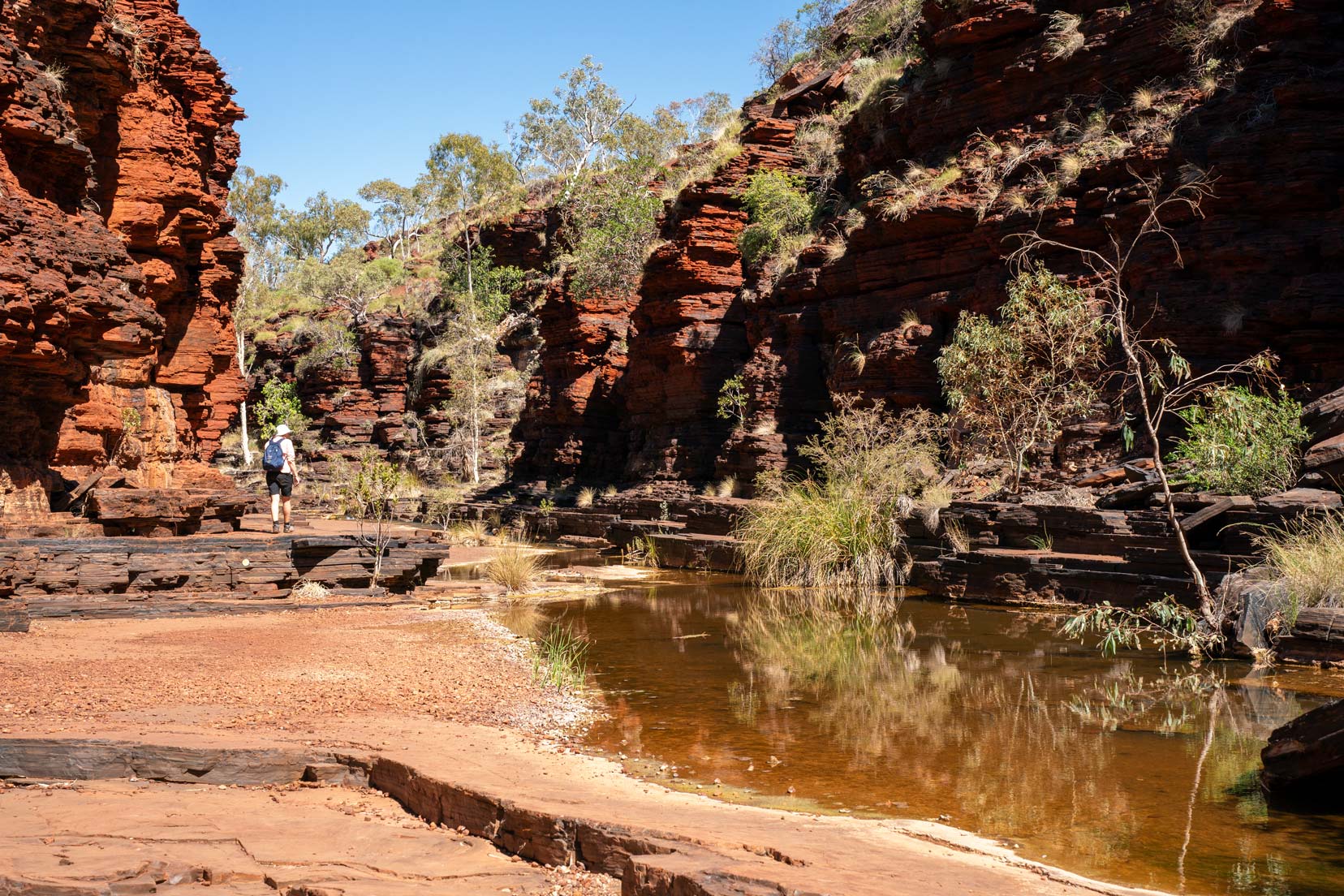 Kalamina-Gorge-Shelley-at-pretty-part of the gorge