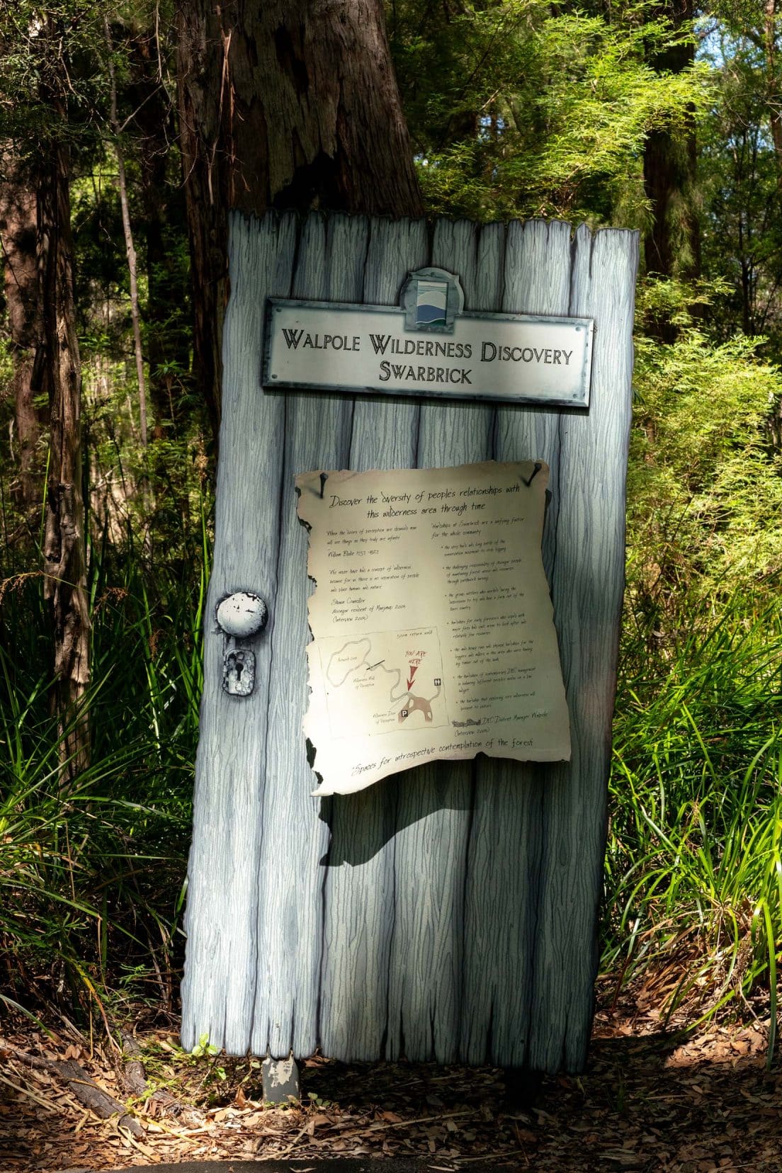 Camping-in-Western-Australia-Swarbrick-Art-Trail-blue-door-